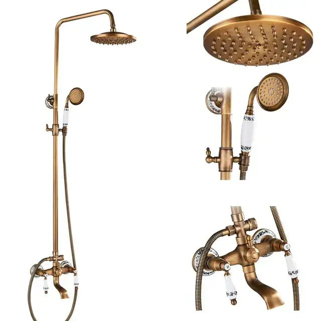 Brass Rainfall Shower Head with Shelf