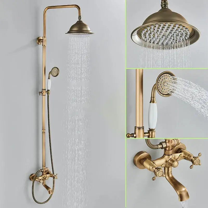 Brass Rainfall Shower Head with Shelf