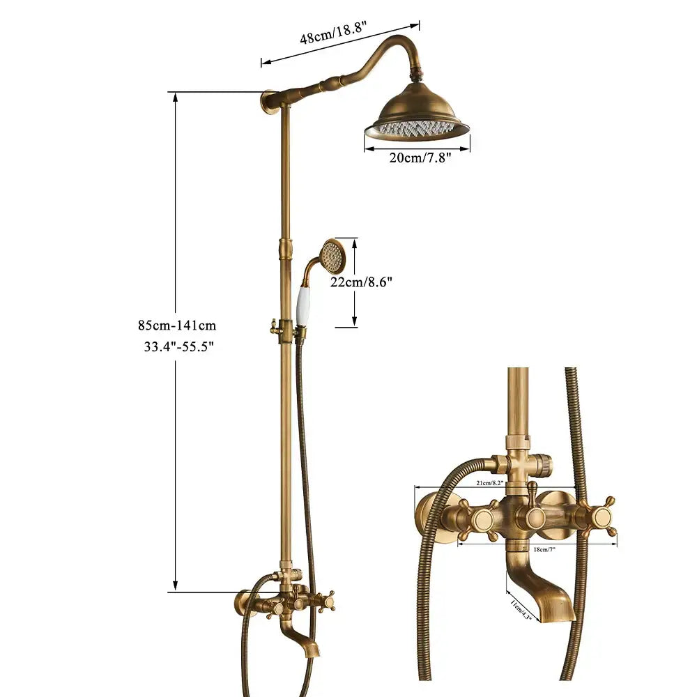 Antique Brass Shower Faucet