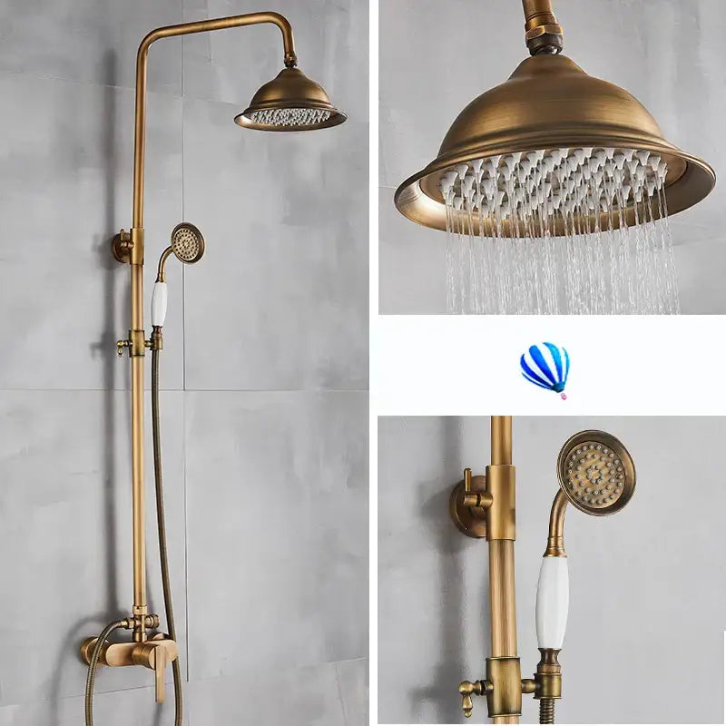 Brass Rainfall Shower Set with Handshower