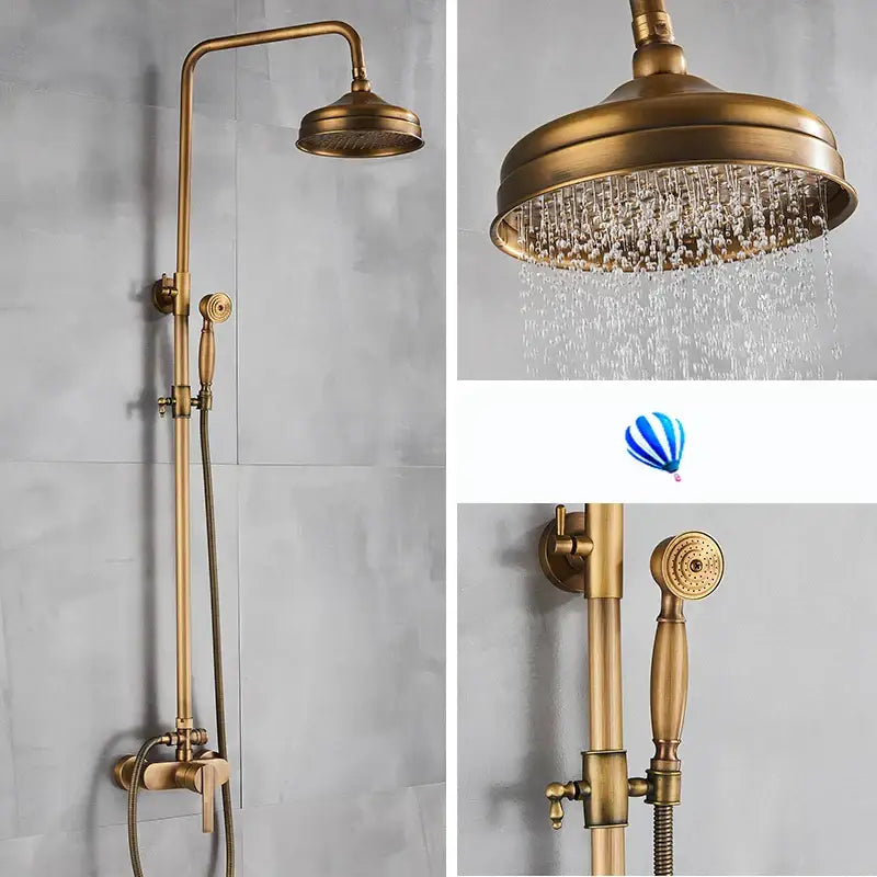Brass Rainfall Shower Set with Handshower