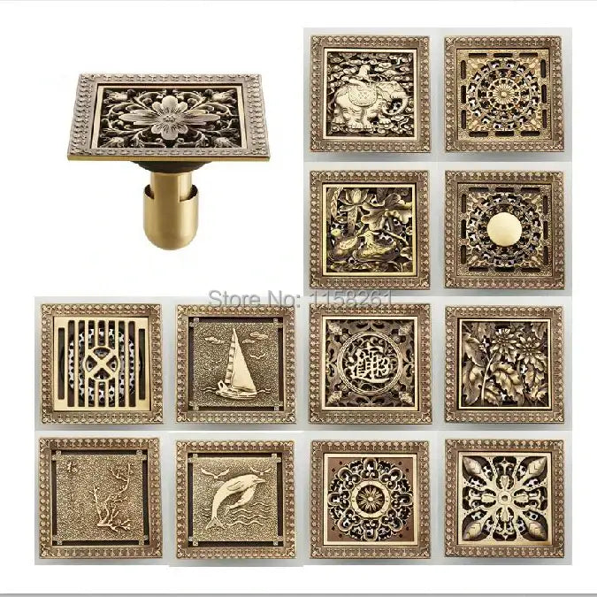 Brass Floral Shower Grate