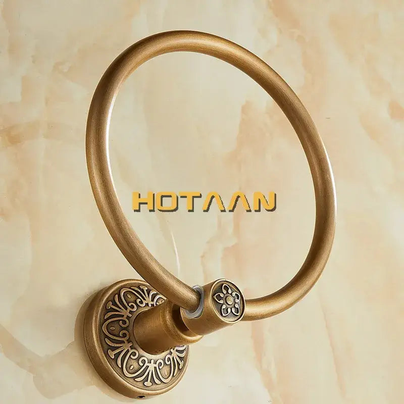 Brass Floral Towel Ring