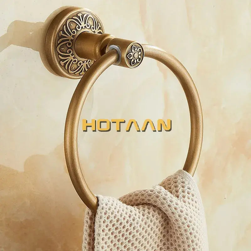 Brass Floral Towel Ring