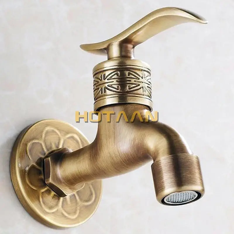 Antique Brass Wall-Mounted Faucet