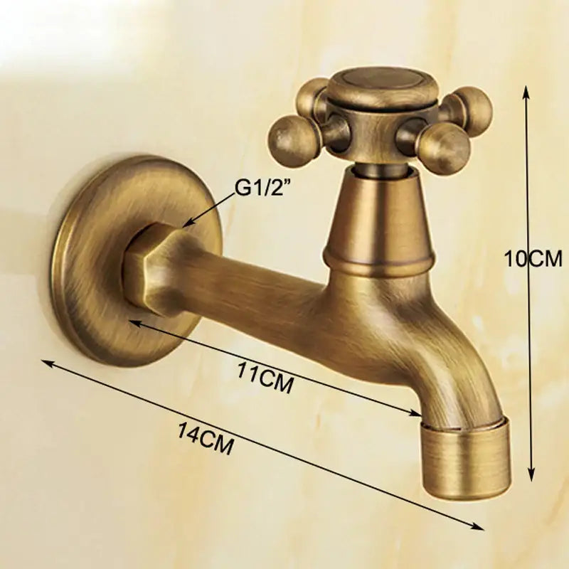 Brass Cross Handle Garden Wall Faucet