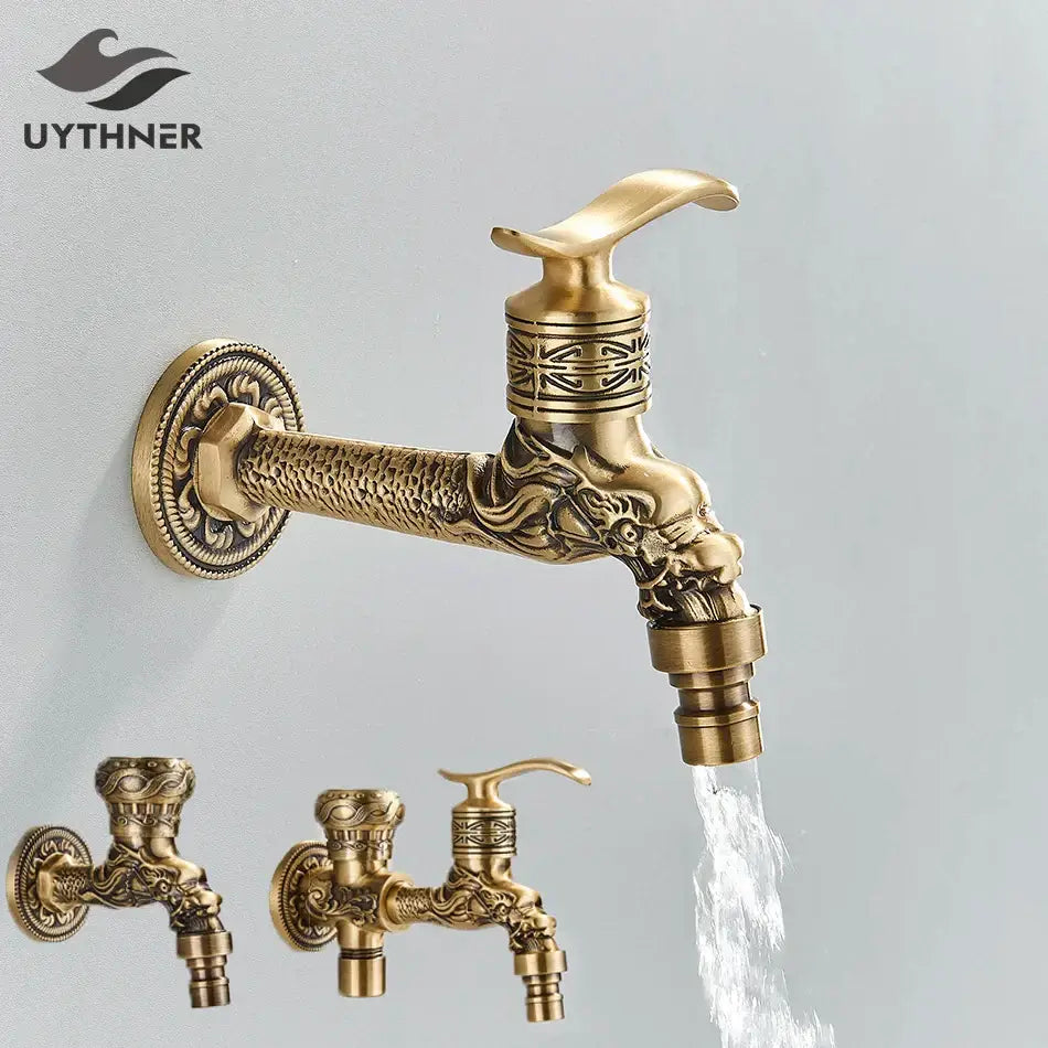 Antique Brass Garden Faucet