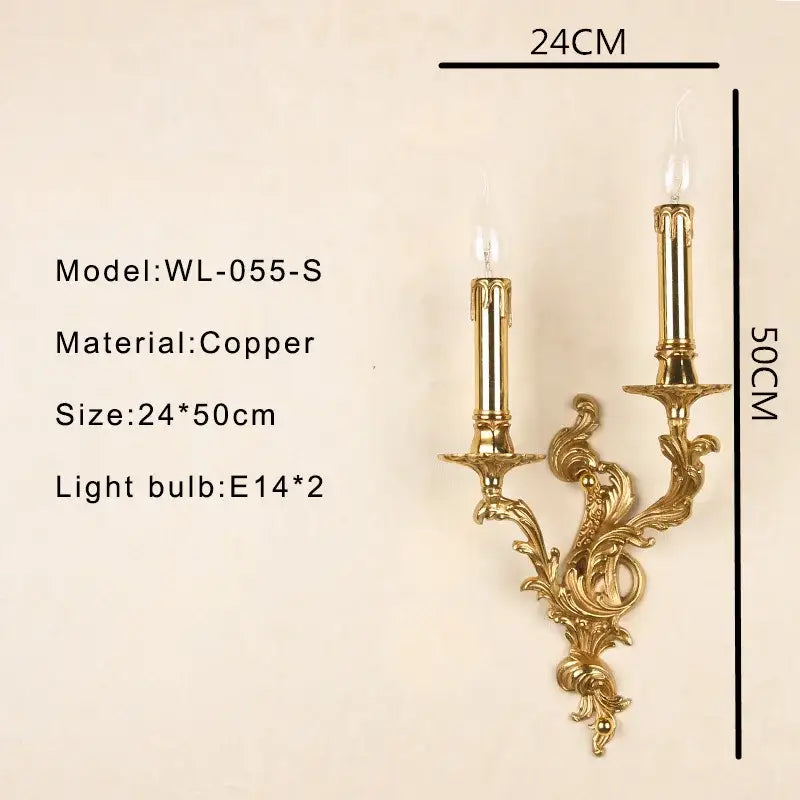 Antique Brass French Triple-Light Sconce