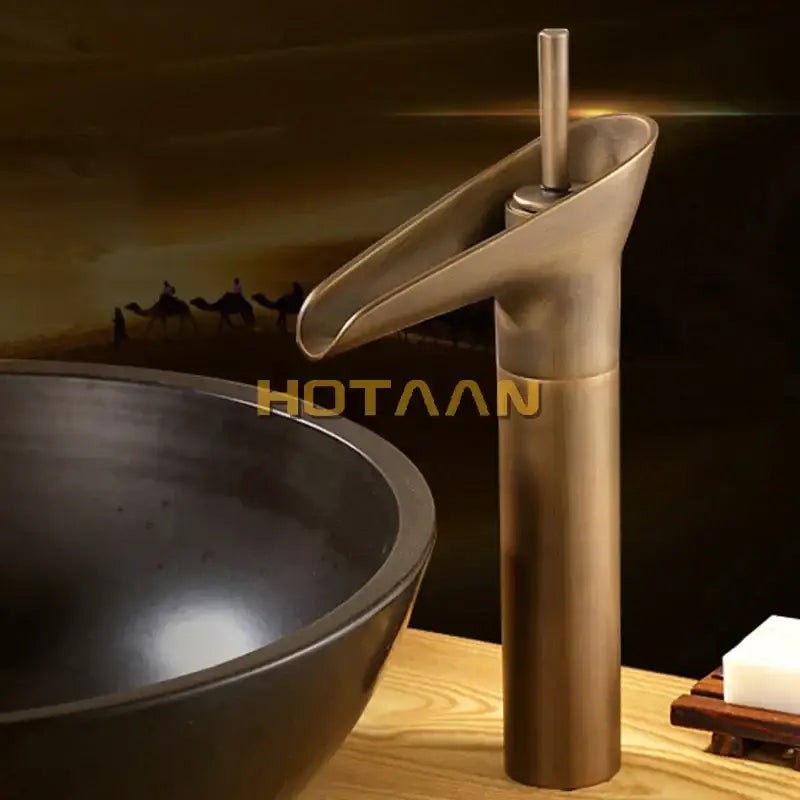 Antique Brass Waterfall Faucet
