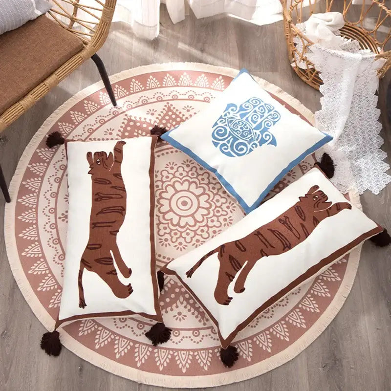 Brown Tiger Pillow Cover