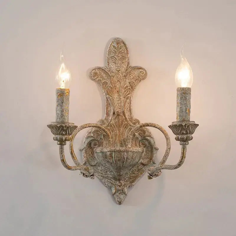 Antique Iron Double Sconce