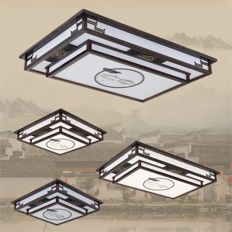 Antique Wood Ceiling Light