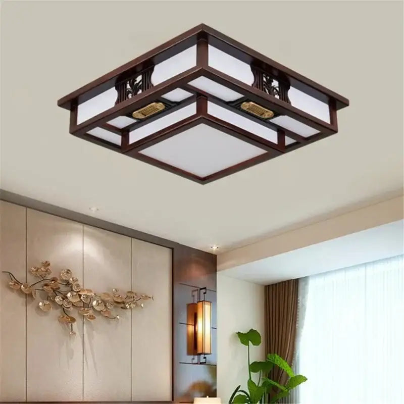 Antique Wood Ceiling Light