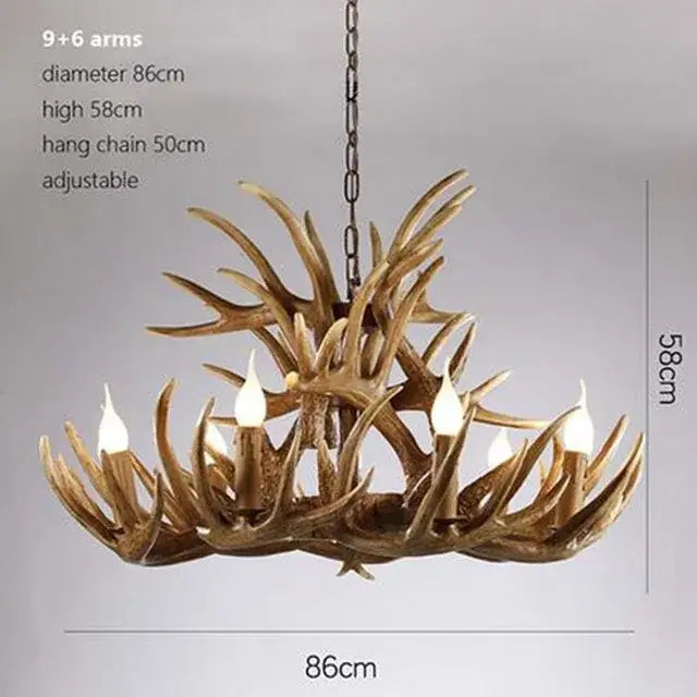 Brown Antler Chandelier Light