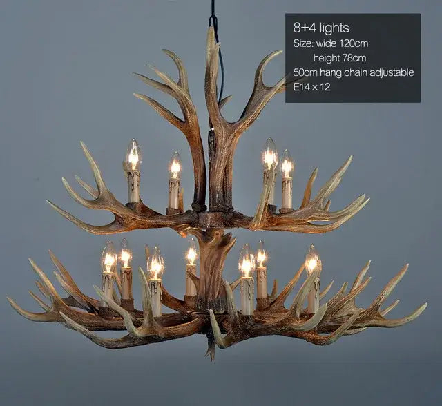 Brown Antler Chandelier Light