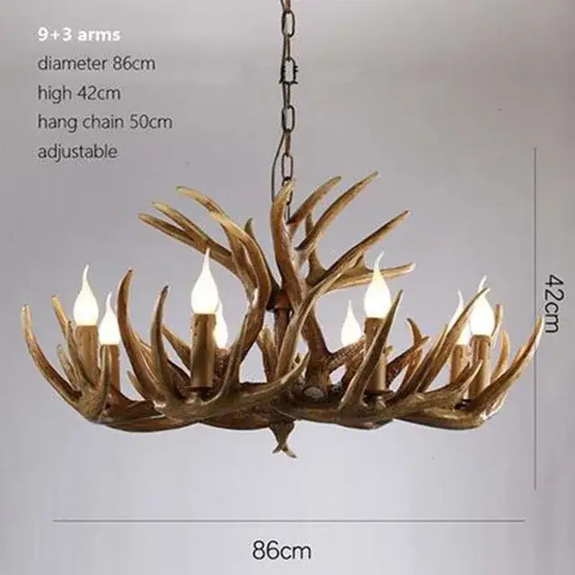Brown Antler Chandelier Light