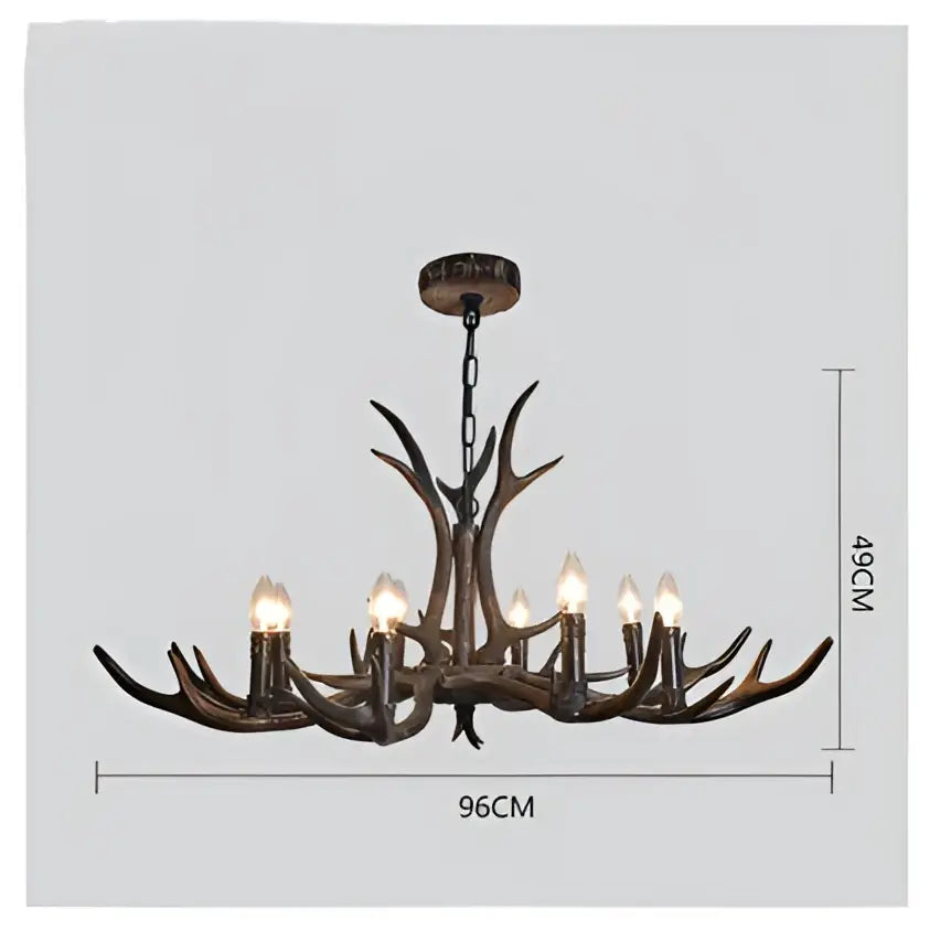 Antler Black Shade Chandelier