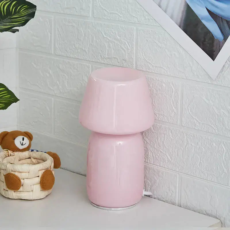 White Mushroom Glass Lamp
