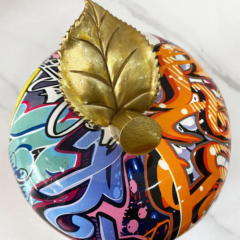 Resin Graffiti Apple Figurine