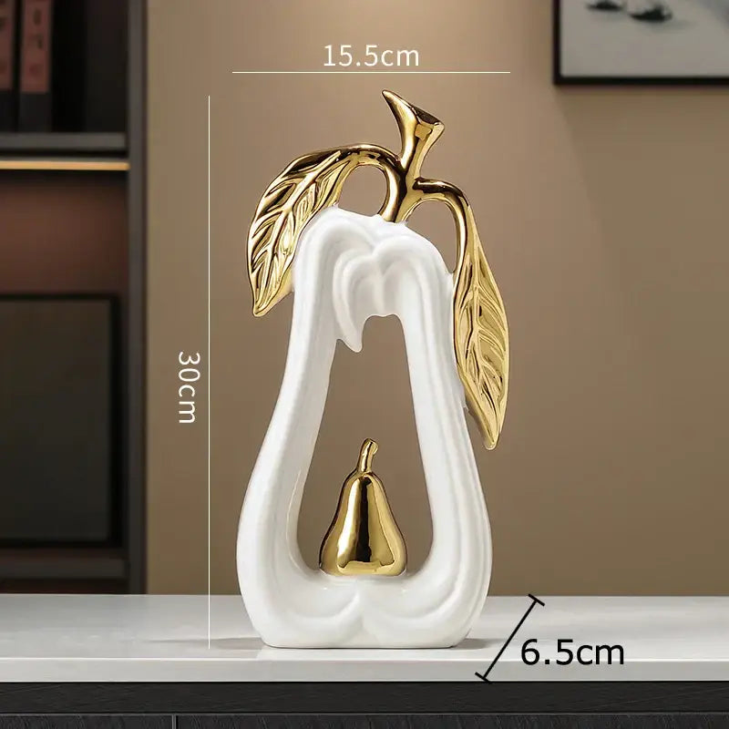 Gold Ceramic Apple Sculpture Large