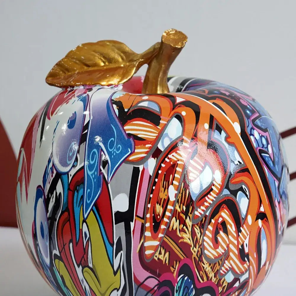 Graffiti Apple Resin Sculpture