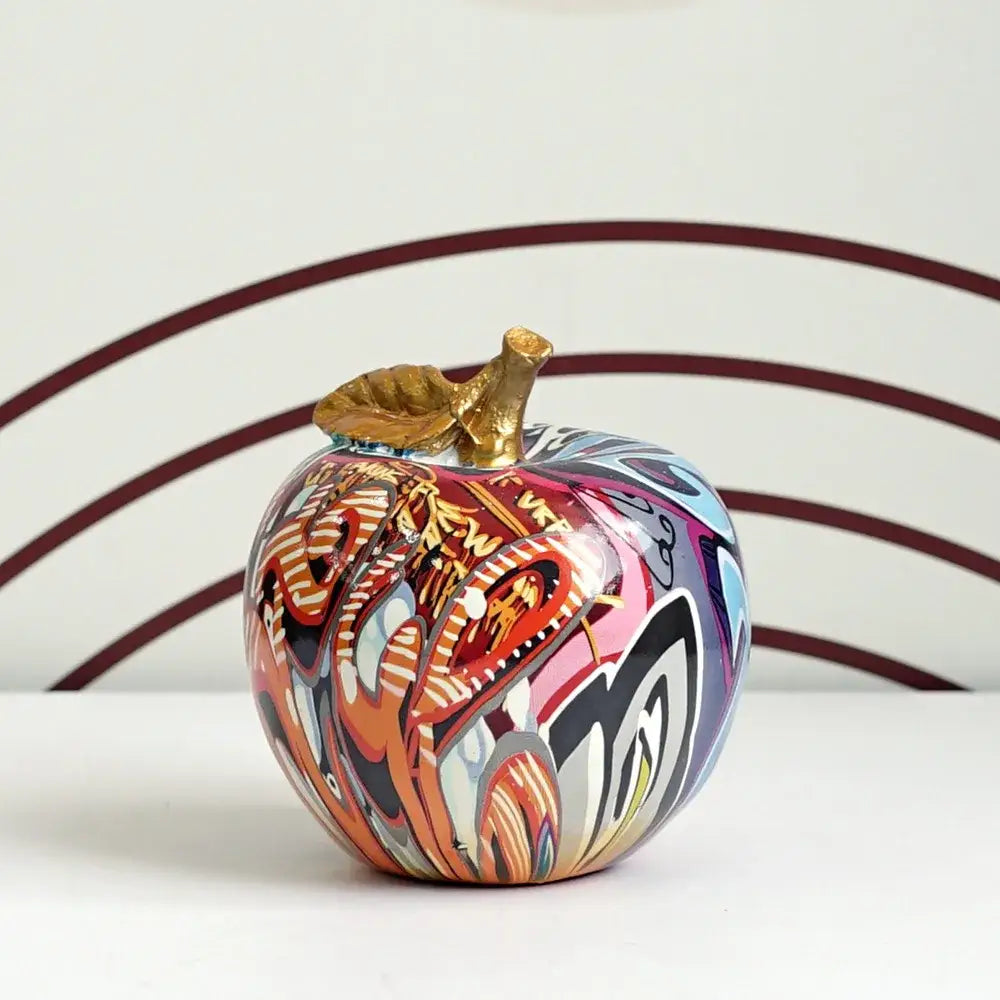 Graffiti Apple Resin Sculpture