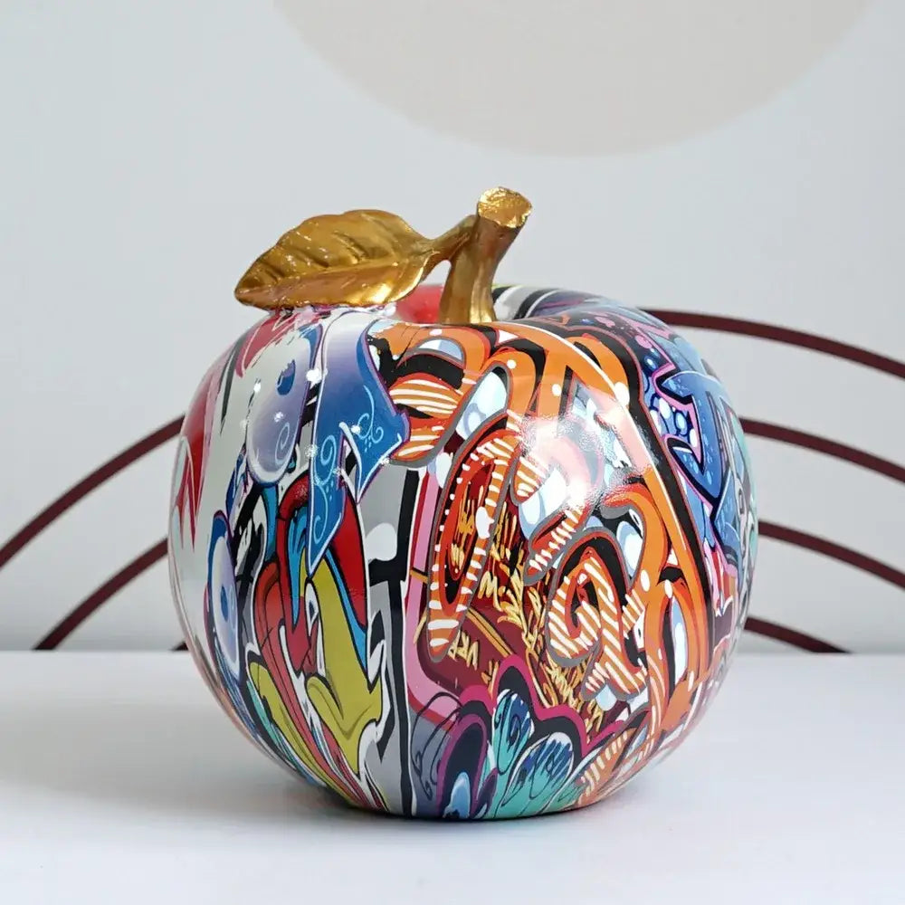 Graffiti Apple Resin Sculpture