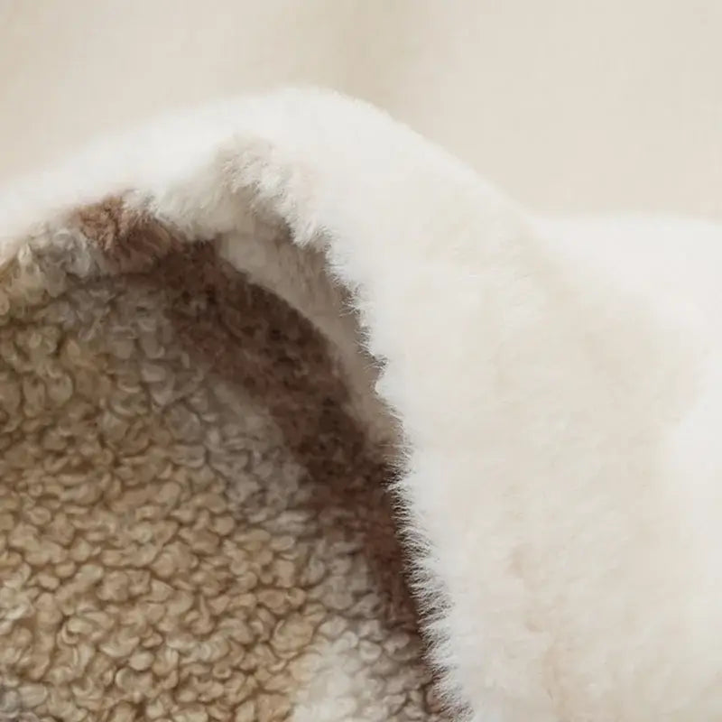 Beige Faux Rabbit Throw