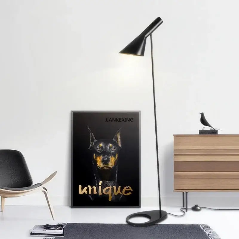 Black Conical Floor Lamp