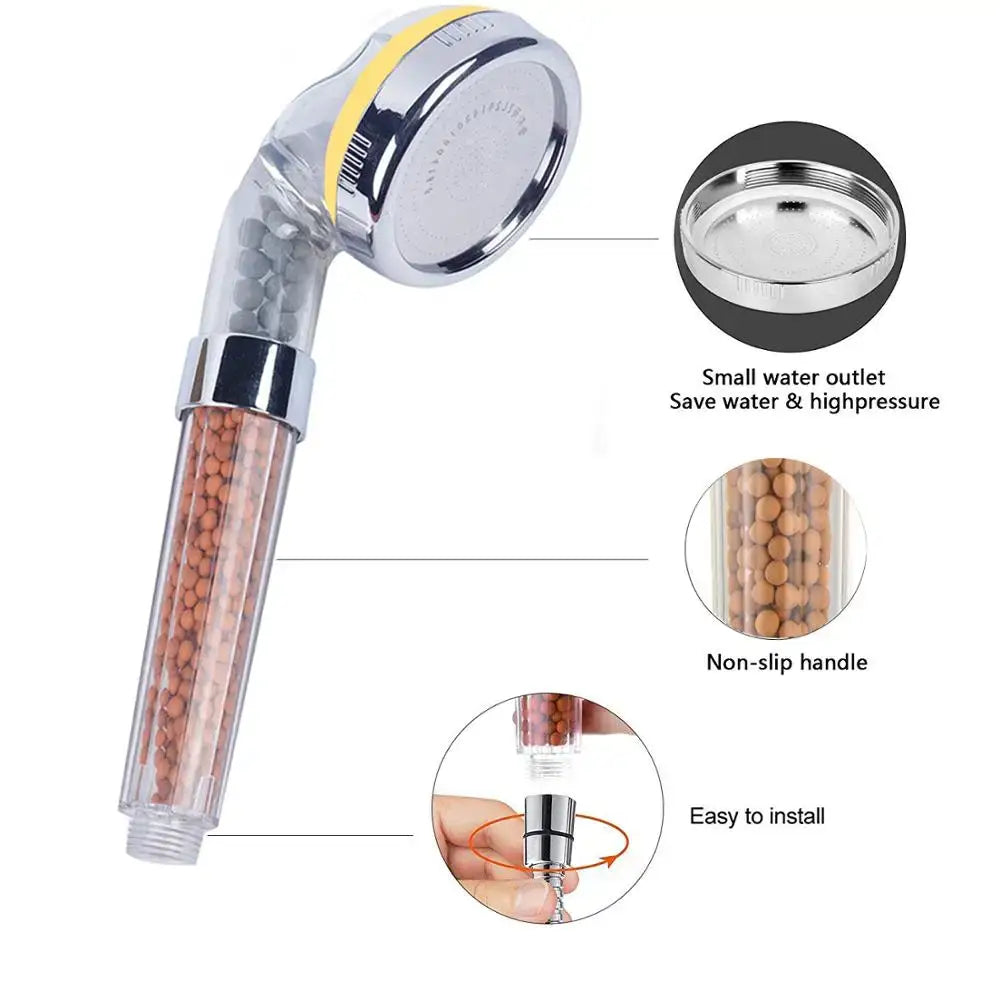 Chrome Aroma Shower Head Lavender Lemon Rose