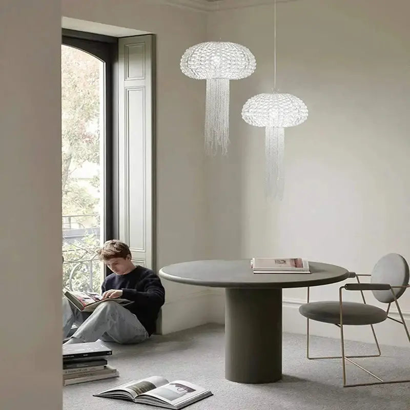 Silver Jellyfish Dining Chandelier
