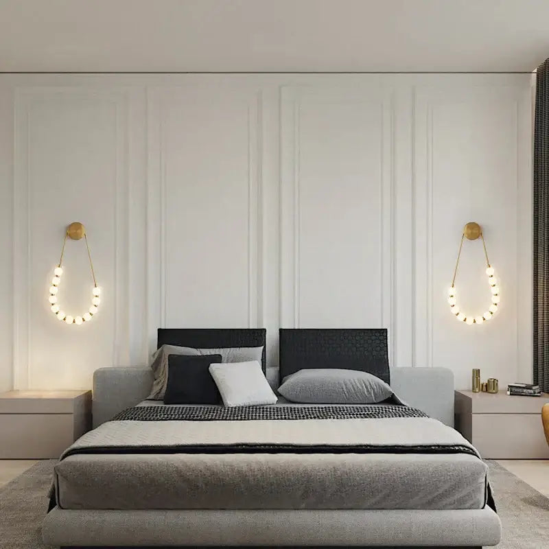 Black Gold Dimmable LED Bedside Sconce