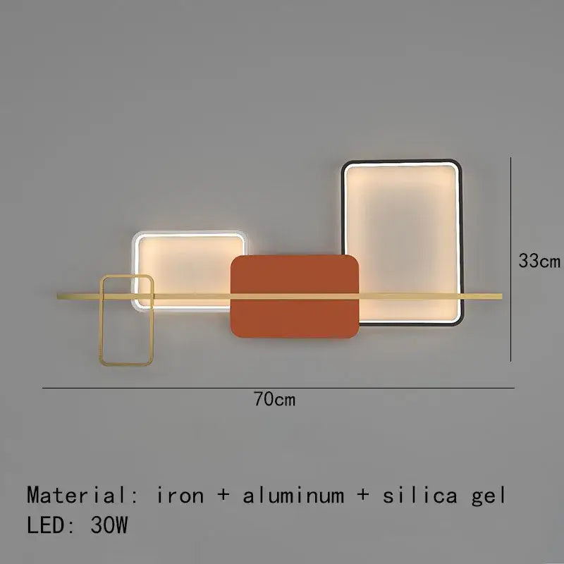 Wall Lamp Minimalist Orange White Bedroom Sconce