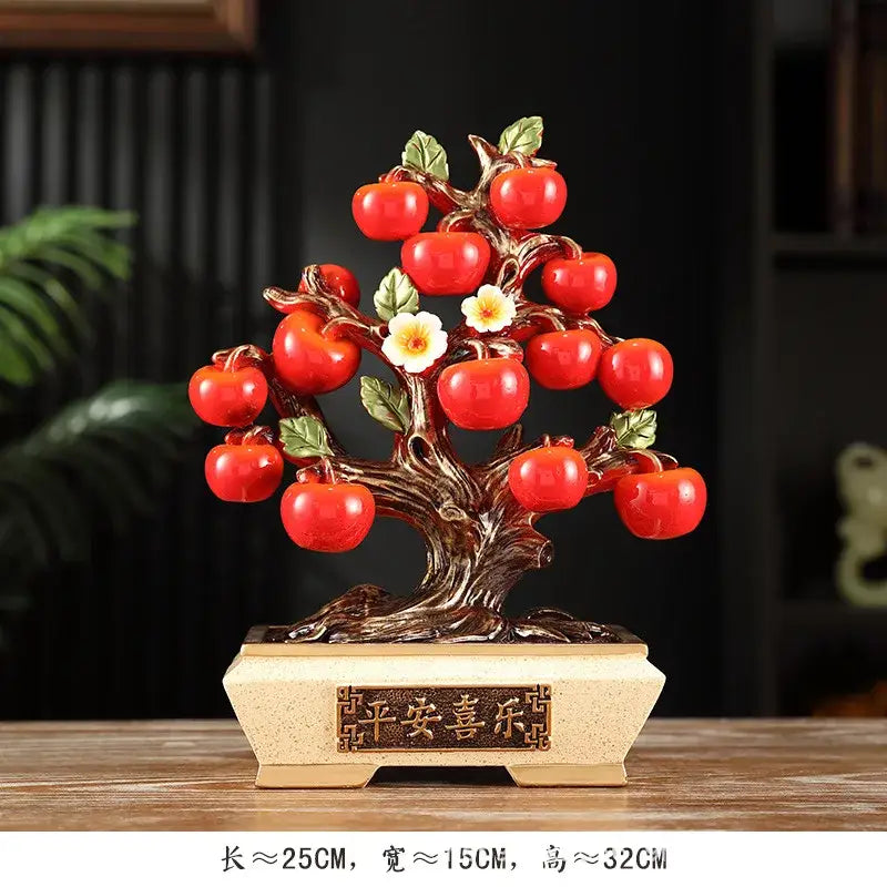 Gold Red Ceramic Fruit Bowl
