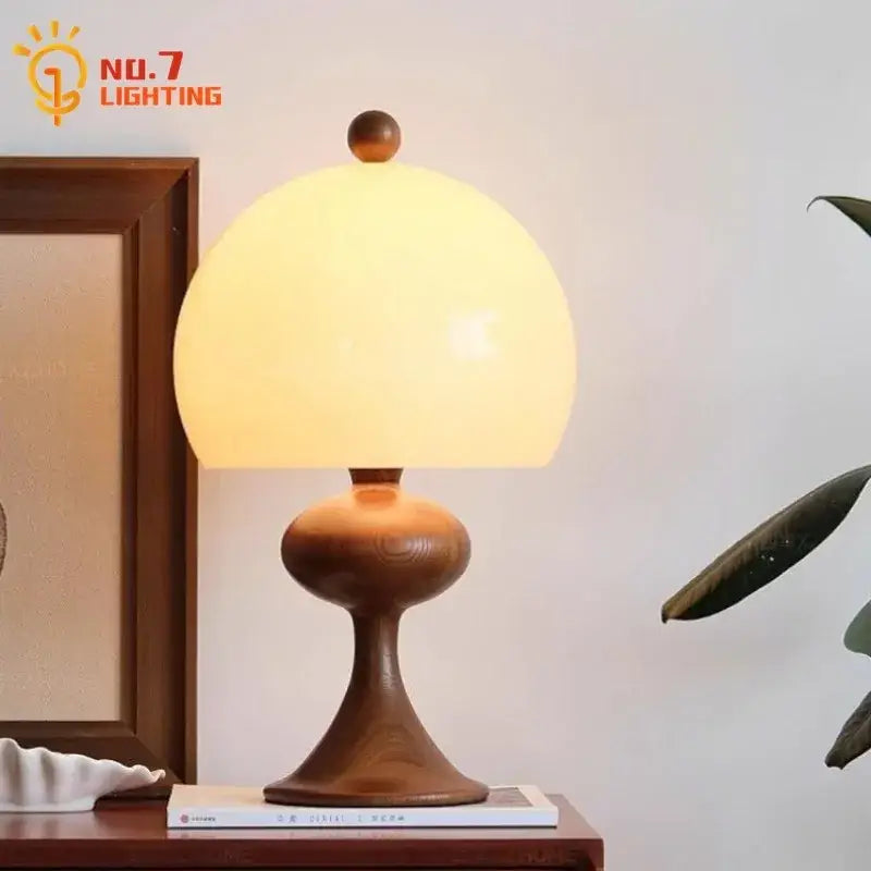 Amber Wood Table Lamp