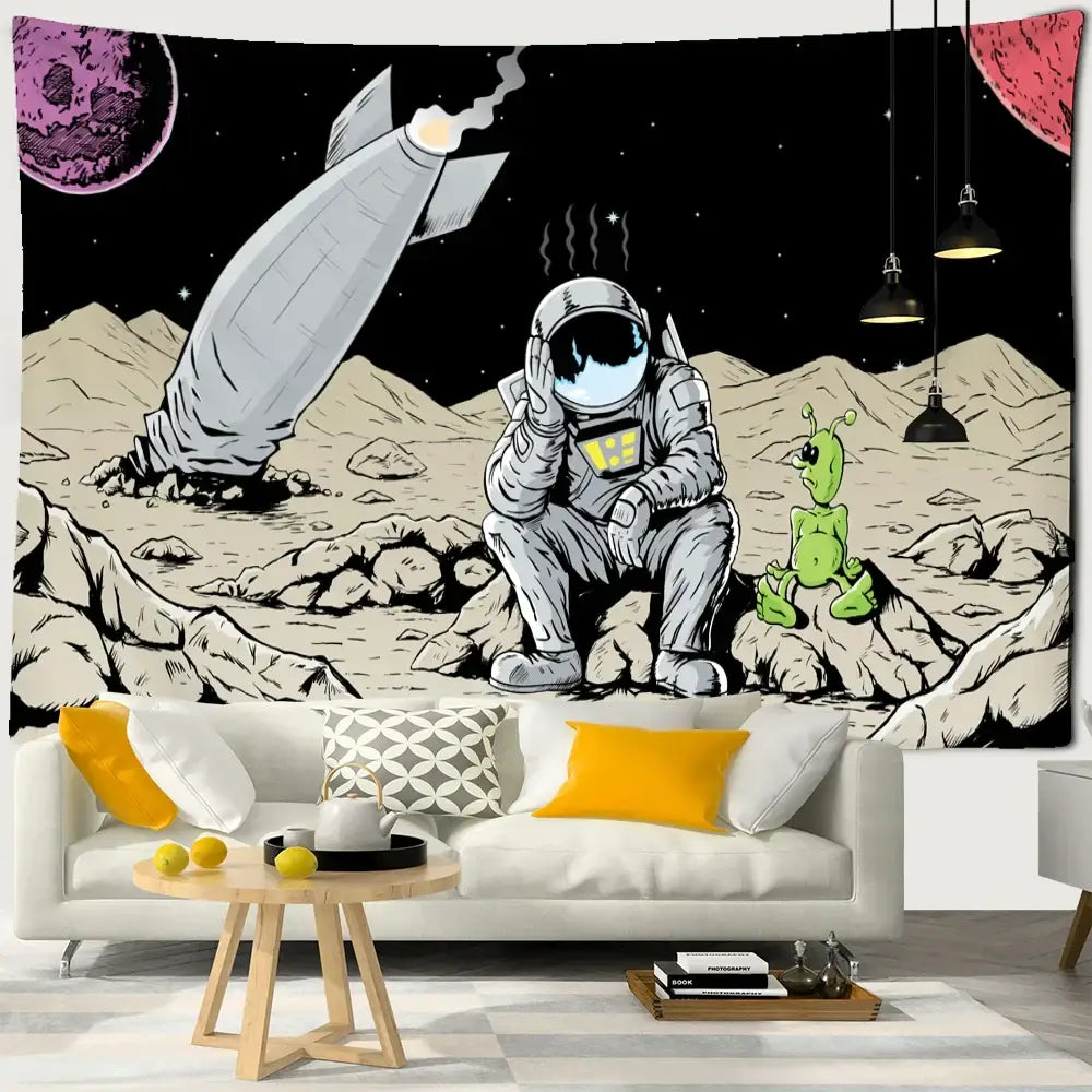 Alien Astronaut Wall Tapestry
