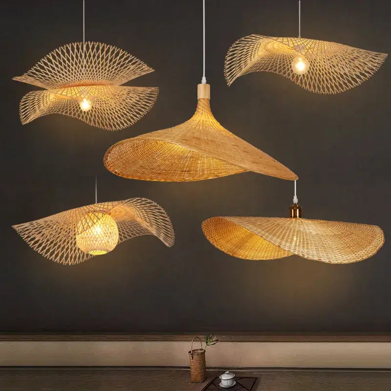 Bamboo Fan Pendant Light