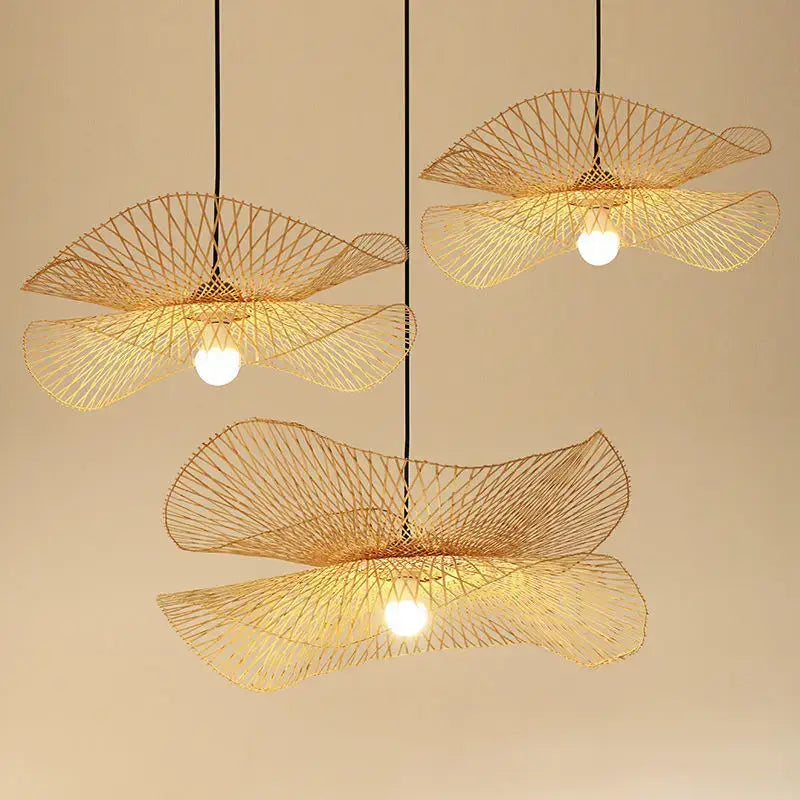 Bamboo Fan Pendant Light