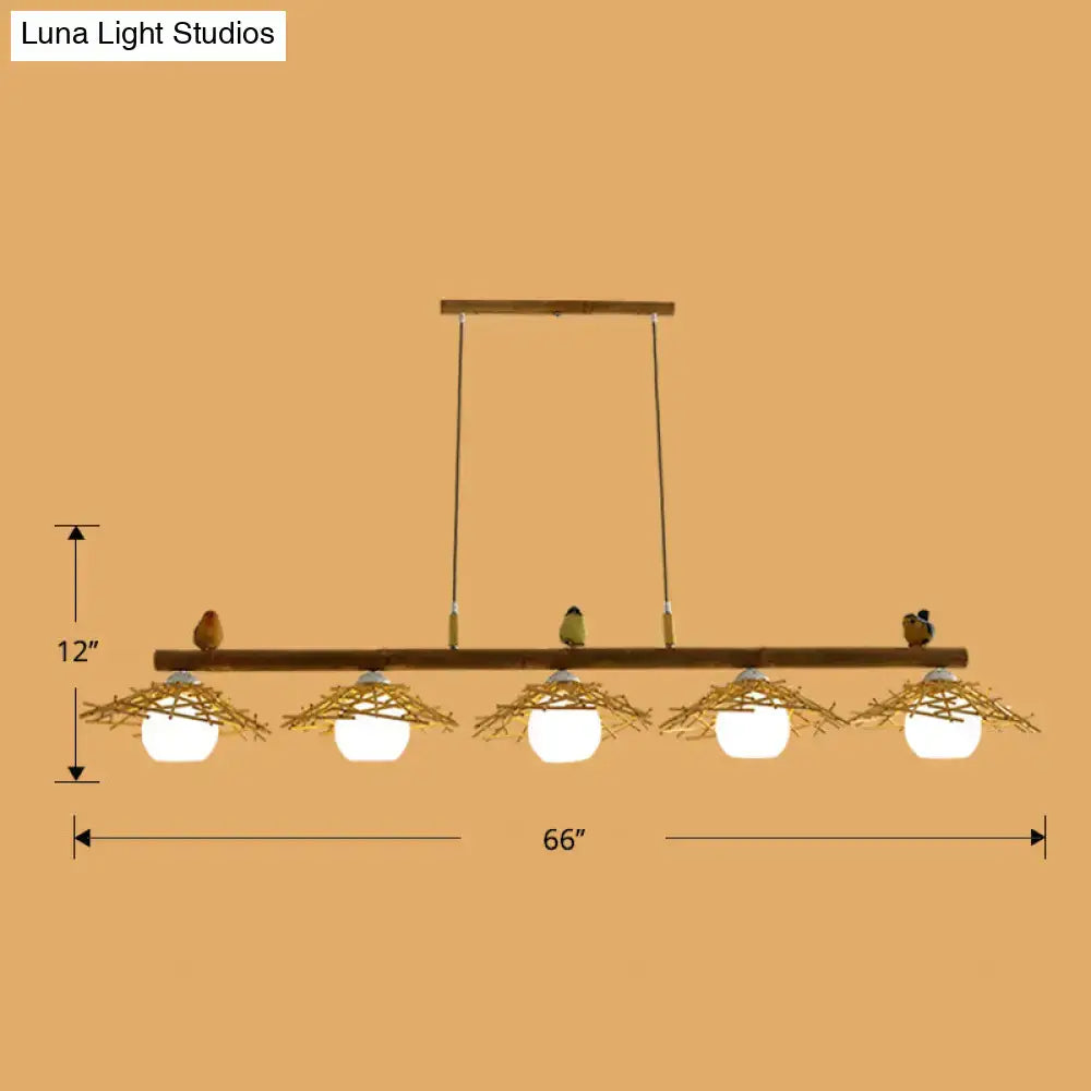 Bamboo Globe Pendant Light