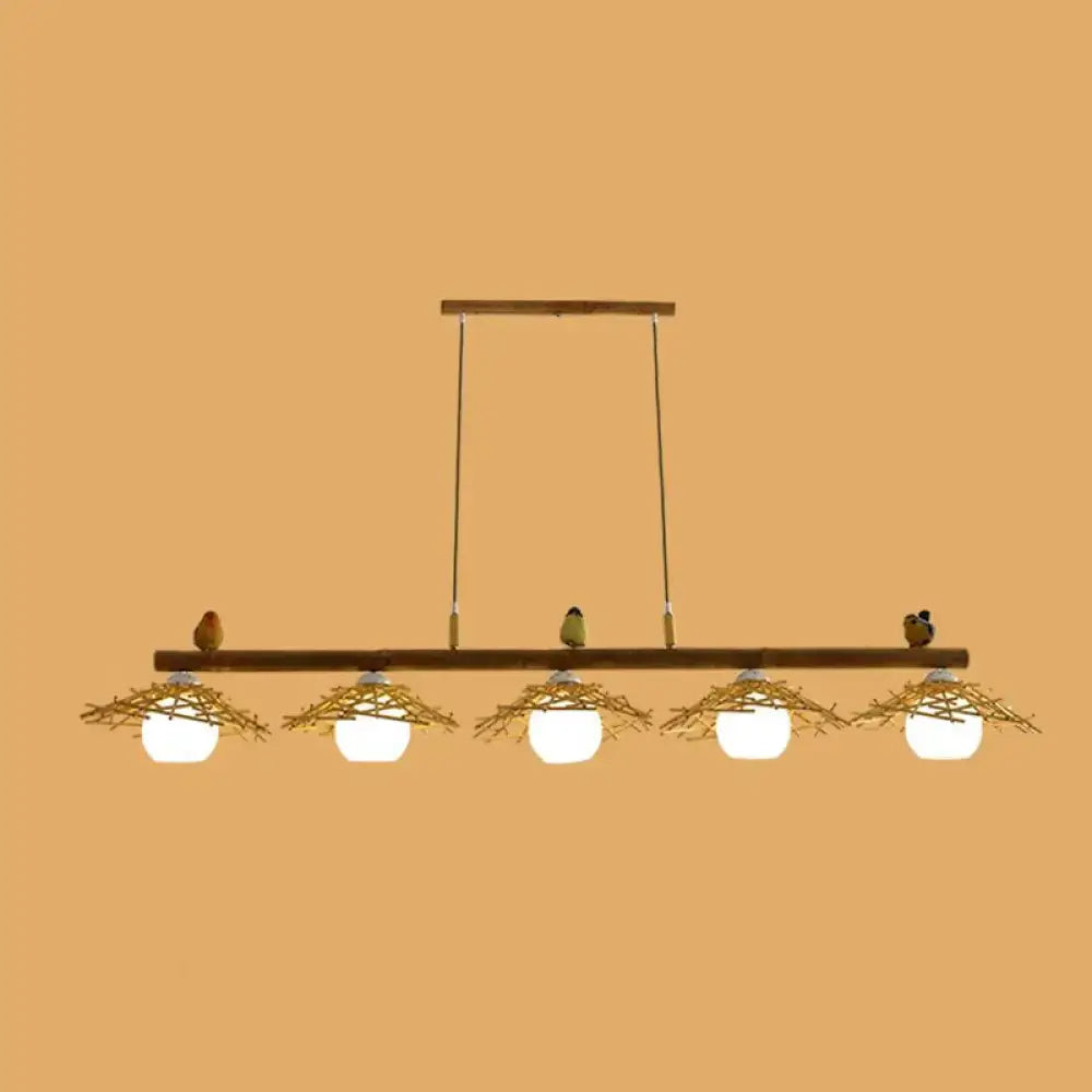Bamboo Globe Pendant Light