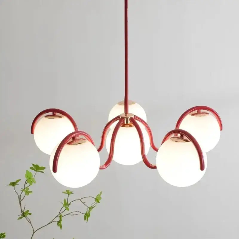 Gold Frosted Glass Pendant Nordic Cream