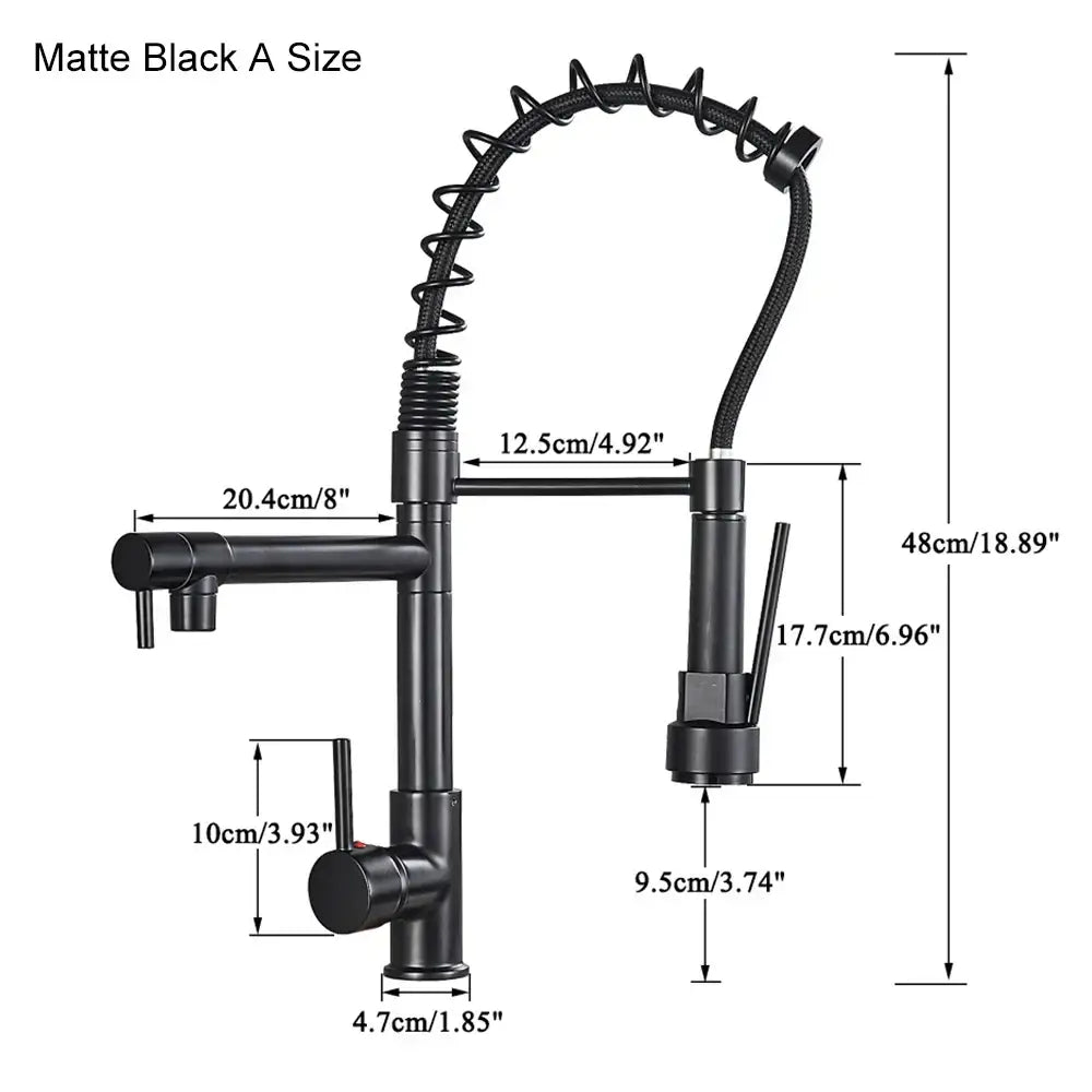 Black Brass Dual Spout Faucet