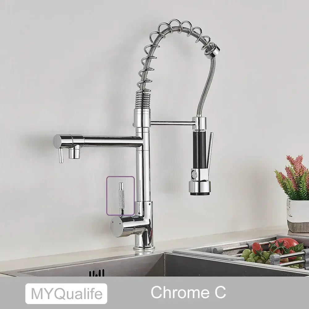Black Brass Dual Spout Faucet