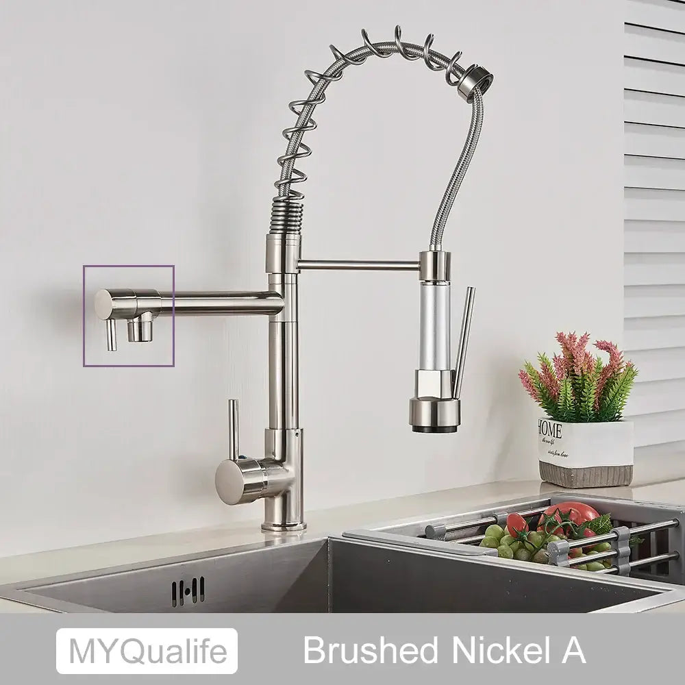 Black Brass Dual Spout Faucet