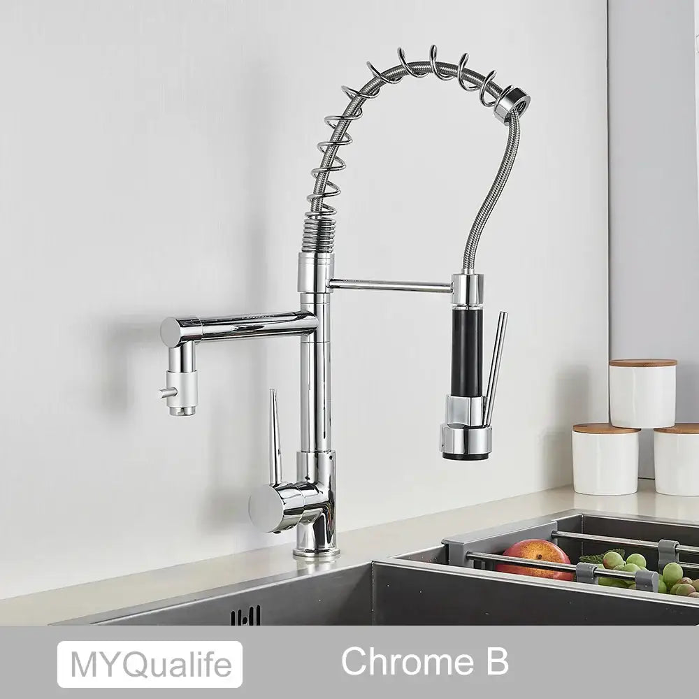 Black Brass Dual Spout Faucet