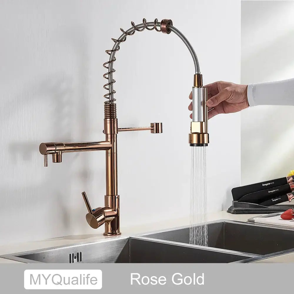 Black Brass Dual Spout Faucet