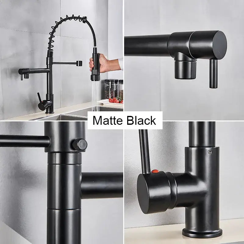 Black Brass Dual Spout Faucet