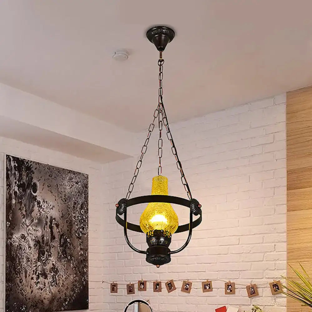 Black Crackle Pendant Light