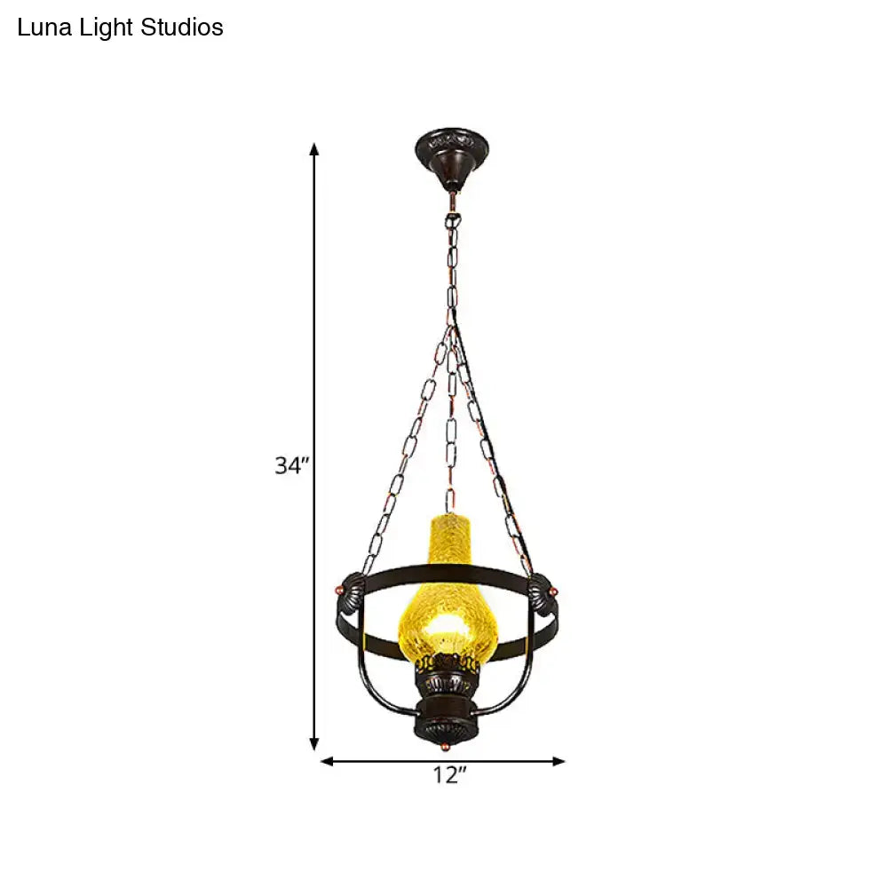 Black Crackle Pendant Light