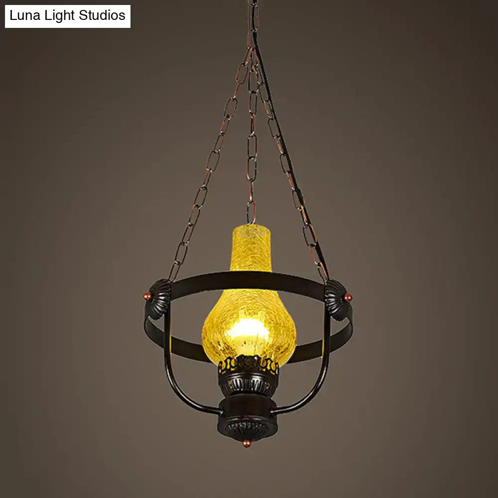 Black Crackle Pendant Light